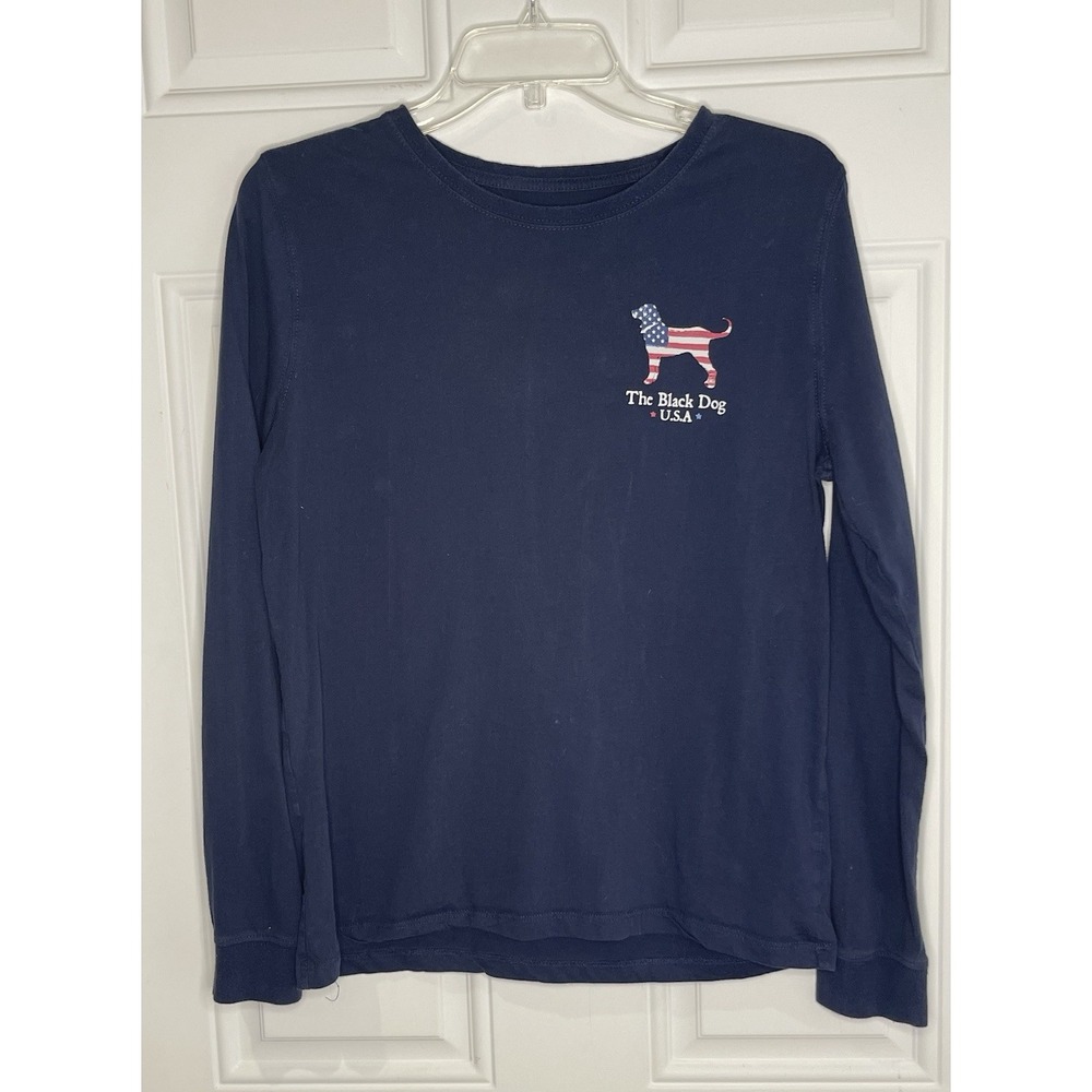 The Black Dog Men's Small T-Shirt Navy Blue Long Sleeve Life off the Leash